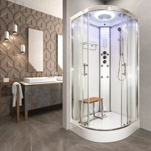 Vidalux SS90 Quadrant Steam Shower Enclosure 900 x 900 White 215cm H X 90cm W X 90cm D Vidalux SS90 Quadrant Steam Shower Enclosure 900 x 900 White 215cm H X 90cm W X 90cm D