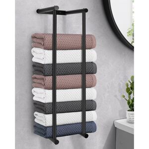 Rebrilliant Olson 20cm Wall Mounted Towel Rail Black 75cm H X 20cm L X 15cm D Rebrilliant Olson 20cm Wall Mounted Towel Rail Black 75cm H X 20cm L X 15cm D