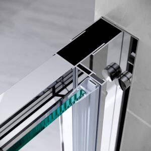 Belfry Bathroom Firger Framed Tempered Glass Single Sliding Shower Door Chrome 185cm H x 100cm W Belfry Bathroom Firger Framed Tempered Glass Single Sliding Shower Door Chrome 185cm H x 100cm W