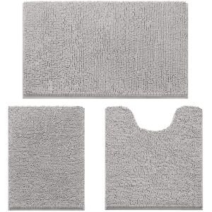 Ebern Designs Rigg Set Of 3, Chenille Bath Mat, Machine Washable Quick Dry Rectangle Bath Rug Grey 80cm W Ebern Designs Rigg Set Of 3, Chenille Bath Mat, Machine Washable Quick Dry Rectangle Bath Rug Grey 80cm W