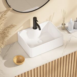 Eridanus Denbigh 400mm × 300mm White Countertop Basin Rectangular Vitreous China Bathroom Sink white 400mm L X 400mm W X 130mm H Eridanus Denbigh 400mm × 300mm White Countertop Basin Rectangular Vitreous China Bathroom Sink white 400mm L X 400mm W X 130mm H