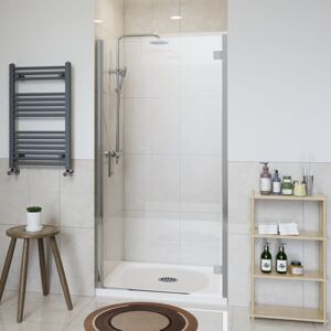 Belfry Bathroom Sprinkel 1900mm H Hinged Semi-Frameless Shower Door with Clear Glass Chrome 102cm W Belfry Bathroom Sprinkel 1900mm H Hinged Semi-Frameless Shower Door with Clear Glass Chrome 102cm W