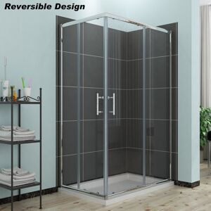 Belfry Bathroom Nesi Rectangular Shower Enclosure with Tray Silver 1850mm H x 1000mm W x 760mm D Belfry Bathroom Nesi Rectangular Shower Enclosure with Tray Silver 1850mm H x 1000mm W x 760mm D