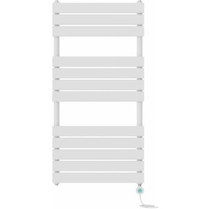 Symple Stuff Prefilled Electric Flat Panel Heated Towel Rail White 120cm H x 60cm W x 6.2cm D Symple Stuff Prefilled Electric Flat Panel Heated Towel Rail White 120cm H x 60cm W x 6.2cm D