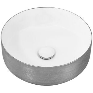 East Urban Home Round Ceramic Countertop Washbasin Vessel Sink Gray 360mm L X 360mm W X 125mm H East Urban Home Round Ceramic Countertop Washbasin Vessel Sink Gray 360mm L X 360mm W X 125mm H