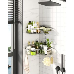 Rebrilliant Newcastle Adhesive Mount Stainless Steel Shower Shelf Silver 6.3cm H X 21.5cm W X 22.5cm D Rebrilliant Newcastle Adhesive Mount Stainless Steel Shower Shelf Silver 6.3cm H X 21.5cm W X 22.5cm D