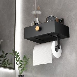 Rebrilliant Arick Wall Mounted Toilet Paper Holder Black/Gold 7.1cm H X 21.1cm W X 14cm D Rebrilliant Arick Wall Mounted Toilet Paper Holder Black/Gold 7.1cm H X 21.1cm W X 14cm D