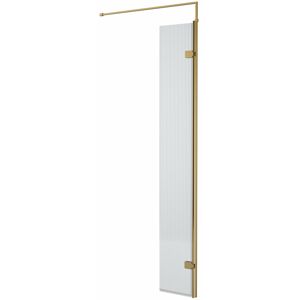 Hudson Reed Fluted 8mm Glass Wet Room Screen Brass 1,950mm H Hudson Reed Fluted 8mm Glass Wet Room Screen Brass 1,950mm H