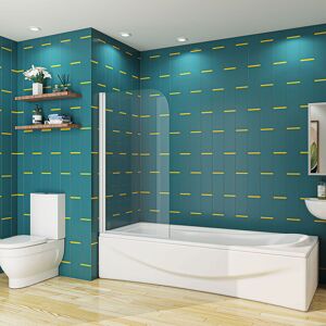 17 Stories 180 Pivot 800X1400mm Shower Bath Screen Panel Nickel 800cm W 17 Stories 180 Pivot 800X1400mm Shower Bath Screen Panel Nickel 800cm W