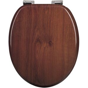 East Urban Home Premium Toilet Seat Toilet Seat With Soft Close, MDF Wood Core, Softclose Hinge, Antibacterial, Design Decor Dark Brown 6cm H X 37.8cm W X 43.8cm D East Urban Home Premium Toilet Seat Toilet Seat With Soft Close, MDF Wood Core, Softclose Hinge, Antibacterial, Design Decor Dark Brown 6cm H X 37.8cm W X 43.8cm D