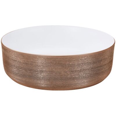 East Urban Home Round Ceramic Countertop Washbasin Vessel Sink Brass 360mm L X 360mm W X 125mm H East Urban Home Round Ceramic Countertop Washbasin Vessel Sink Brass 360mm L X 360mm W X 125mm H
