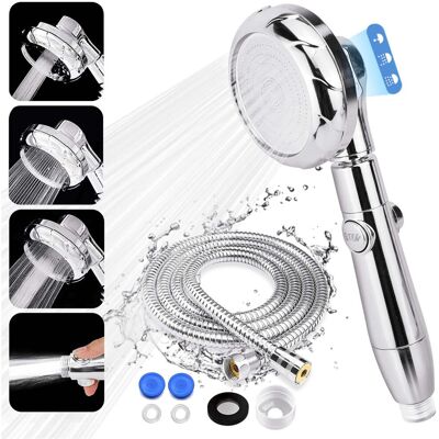 Belfry Bathroom High Pressure Shower Head With 3 Mode Function And 2M Hose Silver 8cm W Belfry Bathroom High Pressure Shower Head With 3 Mode Function And 2M Hose Silver 8cm W