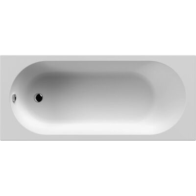 Nuie - 1675x700 Straight Round Bath - White - Acrylic - Bathtub Nuie - 1675x700 Straight Round Bath - White - Acrylic - Bathtub