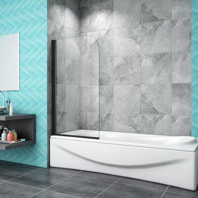 17 Stories 180 Pivot 800X1400mm Shower Bath Screen Panel Black 800cm W 17 Stories 180 Pivot 800X1400mm Shower Bath Screen Panel Black 800cm W