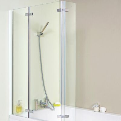 Nuie Ella Screens 823mm W x 1400mm H Hinged Semi-Frameless Tub Door with Clear Glass Chrome 1,400mm H Nuie Ella Screens 823mm W x 1400mm H Hinged Semi-Frameless Tub Door with Clear Glass Chrome 1,400mm H