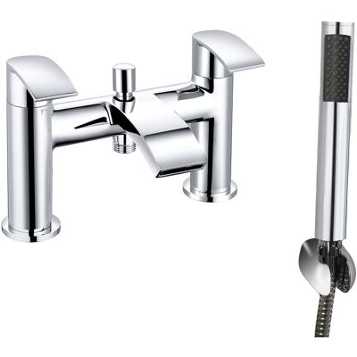 Belfry Bathroom Kuhlman Deck Mounted Waterfall Roman Bath Tap Chrome 7cm Belfry Bathroom Kuhlman Deck Mounted Waterfall Roman Bath Tap Chrome 7cm