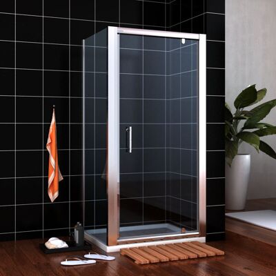 Belfry Bathroom Porterdale Glass Square Shower Enclosure Chrome 1850mm H x 900mm W x 900mm D Belfry Bathroom Porterdale Glass Square Shower Enclosure Chrome 1850mm H x 900mm W x 900mm D