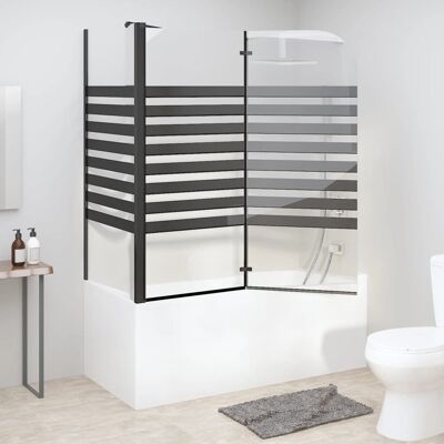 Belfry Bathroom Ickes L Shape Tempered Glass Folding Bath Screen Black 1,300mm H Belfry Bathroom Ickes L Shape Tempered Glass Folding Bath Screen Black 1,300mm H