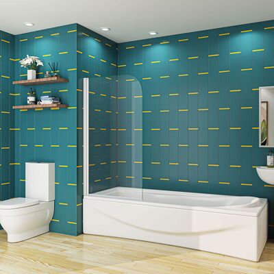 17 Stories 180 Pivot 800X1400mm Shower Bath Screen Panel Nickel 800cm W 17 Stories 180 Pivot 800X1400mm Shower Bath Screen Panel Nickel 800cm W
