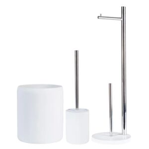 Harbour Housewares - Resin Toilet Accessories Set - 4 Pieces white