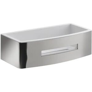 Belfry Bathroom Poseidon Rectangular Basket - Chrome/White gray/white 7.2 H x 19.8 W x 19.8 D cm