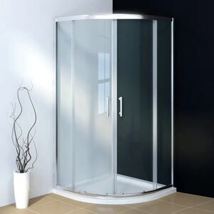 Belfry Bathroom Berneau Glass Quadrant Shower Enclosure with Tray white 185.0 H x 80.0 W x 80.0 D cm