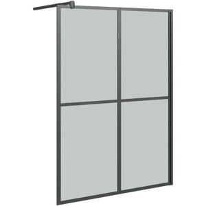 Belfry Bathroom Rinehart 5mm Aluminium Walk In Screen black 195cm H x 90cm W