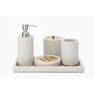 Borough Wharf Alexei 5-Piece Bathroom Accessory Set brown/gray