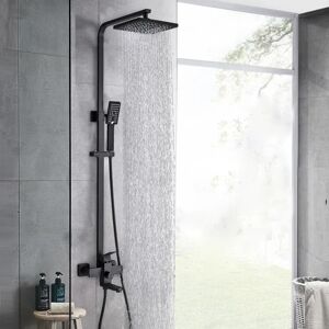 Belfry Bathroom Strauch Mixer Shower with Adjustable Shower Head black 124.0 H x 25.4 W cm