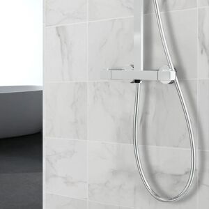 Belfry Bathroom Leiker Thermostatic Shower with Adjustable Shower Head gray 117.0 H x 25.0 W cm