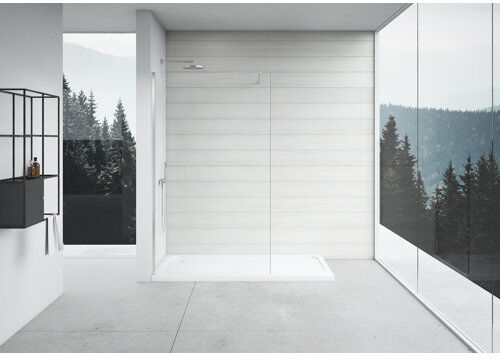 Belfry Bathroom Sandara 8mm Impact Resistant Glass Wet Room Screen Belfry Bathroom Size: 200cm H x 30cm W  - Size: 201cm H x 120cm W