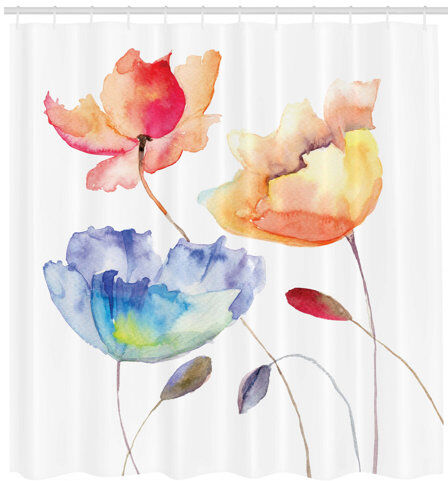 East Urban Home Flowers Shower Curtain East Urban Home Size: 240cm H x 175cm W  - Size: 91cm H x 61cm W x 4cm D East Urban Home Flowers Shower Curtain East Urban Home Size: 240cm H x 175cm W  - Size: 91cm H x 61cm W x 4cm D