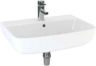 Belfry Bathroom Graceville Ceramic Rectangular 554 mm Wall Hung Basin with Bottle Trap Belfry Bathroom  - Size: 450cm H X 385cm W X 38cm D