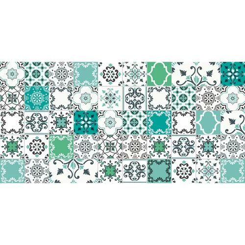 Bloomsbury Market Tre Kitchen Mat Bloomsbury Market Mat Size: Rectangle 97 x 48cm, Colour: White/Green  - Size: Rectangle 230 x 160cm