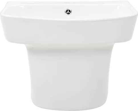Belfry Bathroom Anibar Wall-Mounted Ceramic Semi Pedestal Basin Belfry Bathroom  - Size: 120cm H X 400cm W X 400cm D Belfry Bathroom Anibar Wall-Mounted Ceramic Semi Pedestal Basin Belfry Bathroom  - Size: 120cm H X 400cm W X 400cm D