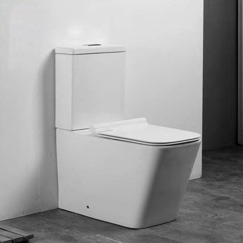 Belfry Bathroom Tarpley Close Coupled Toilet with Button Flush and Soft Close Seat Belfry Bathroom  - Size: Large Belfry Bathroom Tarpley Close Coupled Toilet with Button Flush and Soft Close Seat Belfry Bathroom  - Size: Large