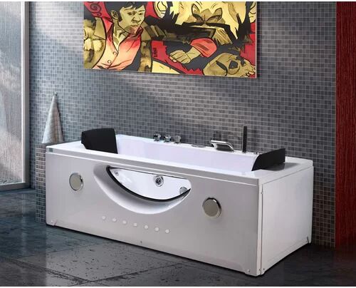 Simbashopping Harmony 180 mm x 90 mm Back to Wall Whirlpool Bathtub Simbashopping  - Size: Small