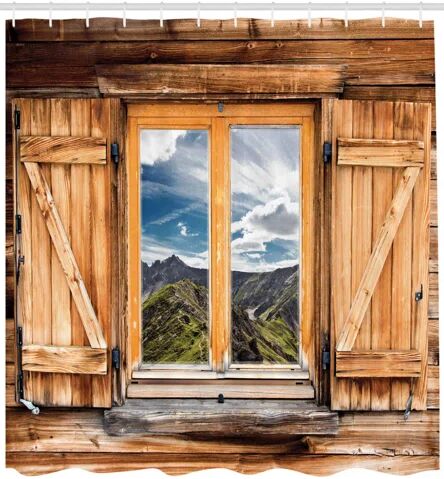 East Urban Home Window With a View Shower Curtain East Urban Home Size: 240cm H x 175cm W  - Size: 220cm H x 175cm W