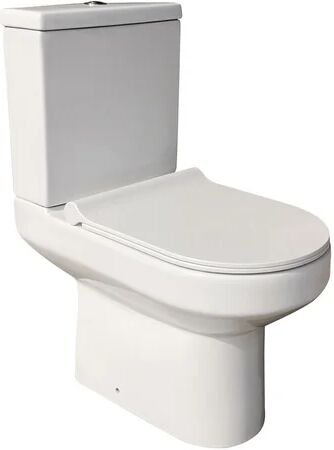 Belfry Bathroom Hambleton Close Coupled Toilet with Button Flush and Soft Close Seat Belfry Bathroom  - Size: 116 W x 137 D cm