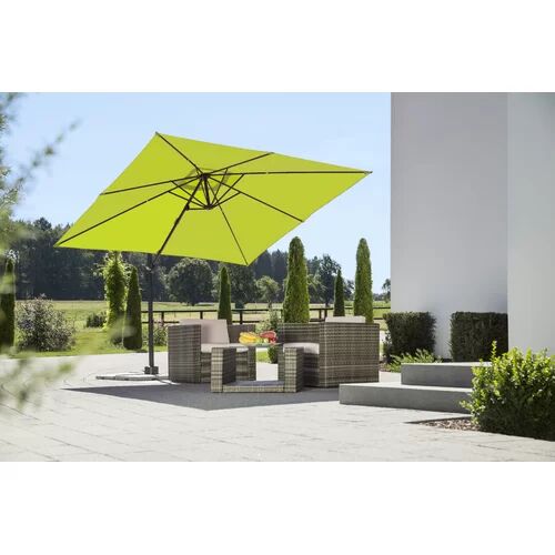 Schneider Schirme Rhodos Junior 2.7m Square Cantilever Parasol Schneider Schirme Colour: Apple green  - Size: 220cm H x 200cm W x 200cm D Schneider Schirme Rhodos Junior 2.7m Square Cantilever Parasol Schneider Schirme Colour: Apple green  - Size: 220cm H x 200cm W x 200cm D