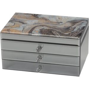 Fleur De Lis Living Glitter Swirl Jewellery Box brown/gray 14.0 H x 27.0 W x 18.0 D cm