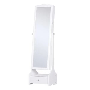 Rosalind Wheeler Harrold Jewellery Armoire with Mirror white 150.0 H x 45.0 W x 36.0 D cm