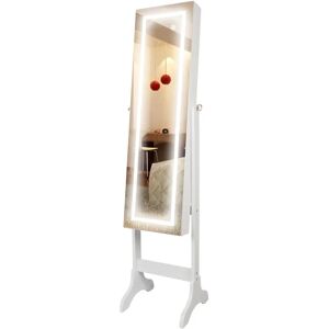 Zipcode Design Walcourt Jewellery Armoire with Mirror brown/white 153.5 H x 35.5 W x 33.5 D cm