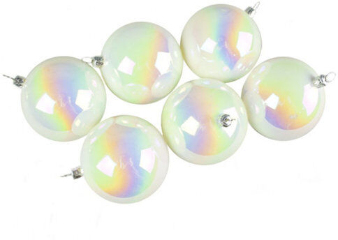The Seasonal Aisle Luxury Shatterproof Ball Ornament (Set of 3) The Seasonal Aisle Colour: White Iridescent  - Size: 6cm H X 6cm W X 9cm D The Seasonal Aisle Luxury Shatterproof Ball Ornament (Set of 3) The Seasonal Aisle Colour: White Iridescent  - Size: 6cm H X 6cm W X 9cm D