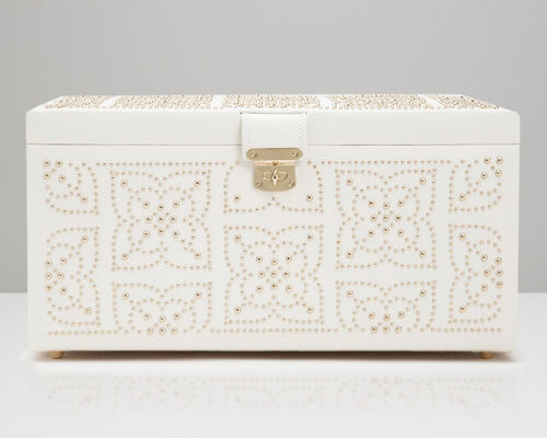 WOLF Large Marrakesh Jewellery Box WOLF Colour: Cream  - Size: 10cm H X 32cm W X 23cm D WOLF Large Marrakesh Jewellery Box WOLF Colour: Cream  - Size: 10cm H X 32cm W X 23cm D