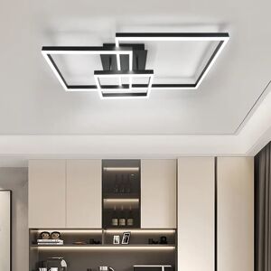 Ivy Bronx LED Deckenlampe - Dimmbar Schwarz Modern Design aus Metall 82CM black 7.5 H x 55.5 W x 55.5 D cm