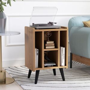George Oliver Record Player Stand Vinyl Record Storage Turntable Stand-Natural Natural Wood 67cm H X 43cm W X 34cm D George Oliver Record Player Stand Vinyl Record Storage Turntable Stand-Natural Natural Wood 67cm H X 43cm W X 34cm D
