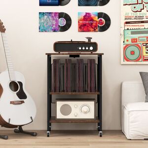Borough Wharf Record Player Stand Turntable Stand Vinyl Storage Cabinet Grey Brown 75cm H X 52cm W X 45cm D Borough Wharf Record Player Stand Turntable Stand Vinyl Storage Cabinet Grey Brown 75cm H X 52cm W X 45cm D