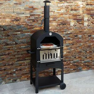 Dakota Fields Stonegate Pizza Oven black/brown/gray 157.0 H x 64.0 W x 43.0 D cm