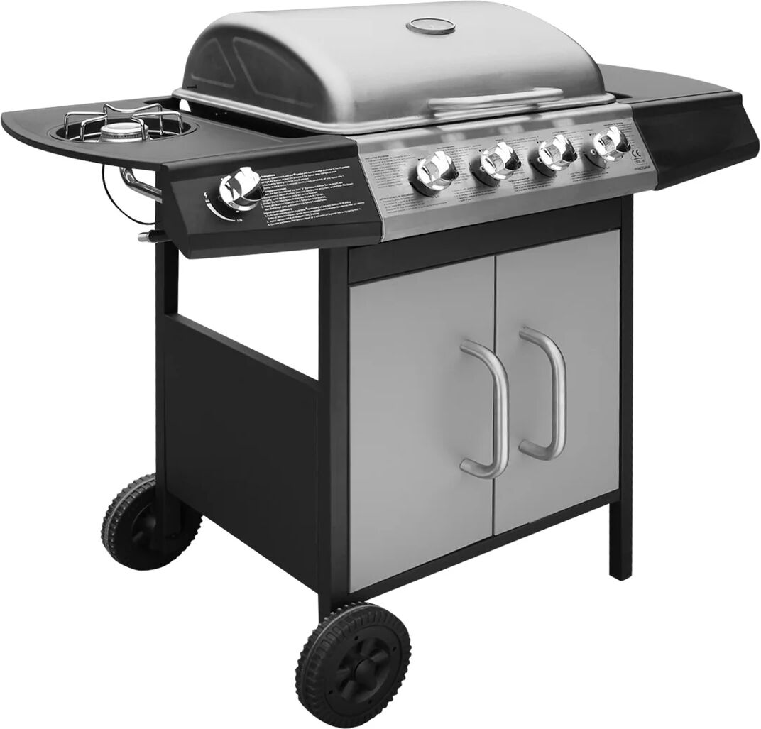 Symple Stuff Gas Barbecue Grill 4+1 Cooking Zone gray/black 97.7 H x 104.0 W x 55.4 D cm